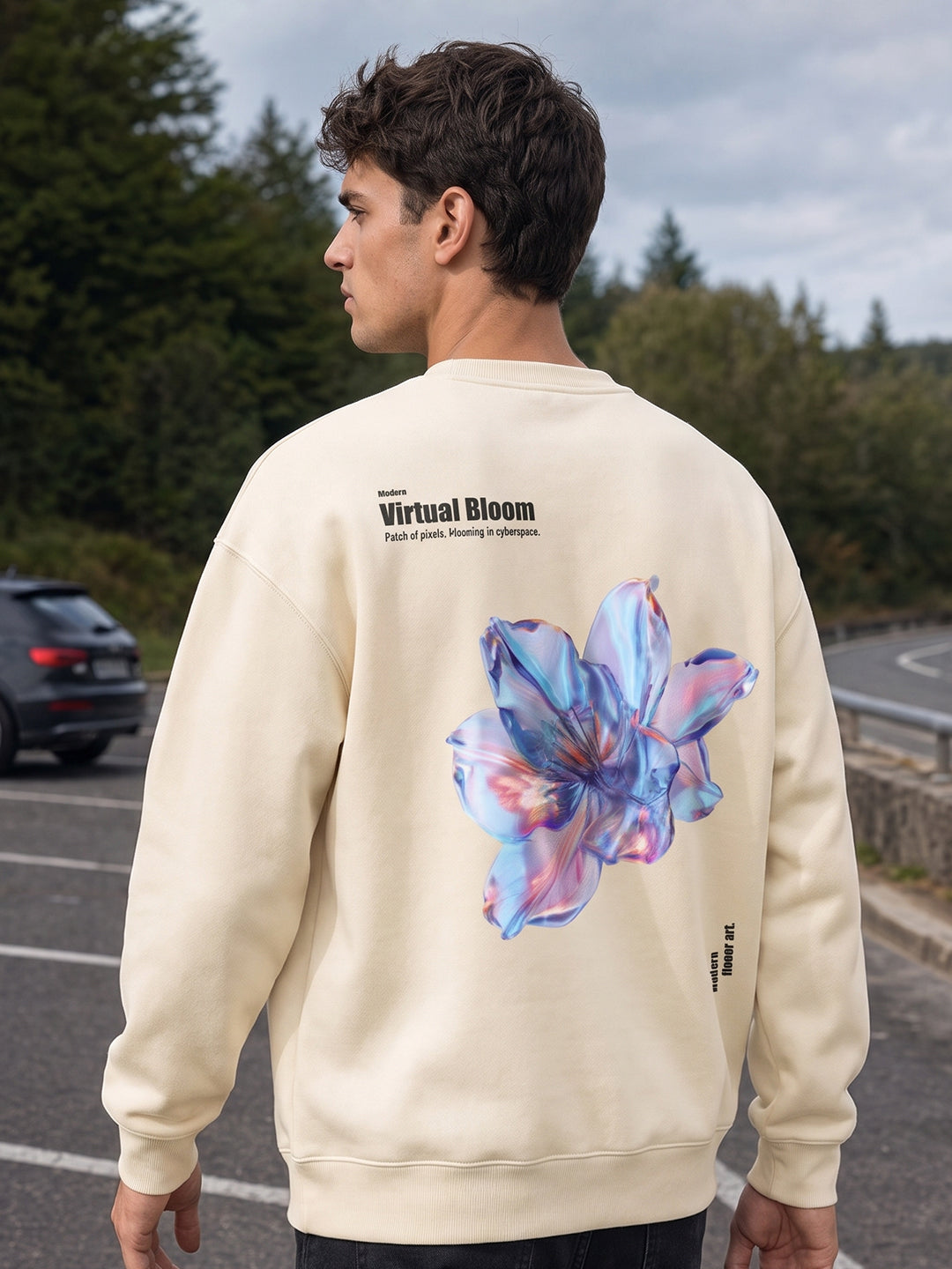 Virtual Bloom Oversized  Sweatshirt