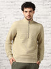 Avocado Striped Quilted Zip-Up Sweatshirt