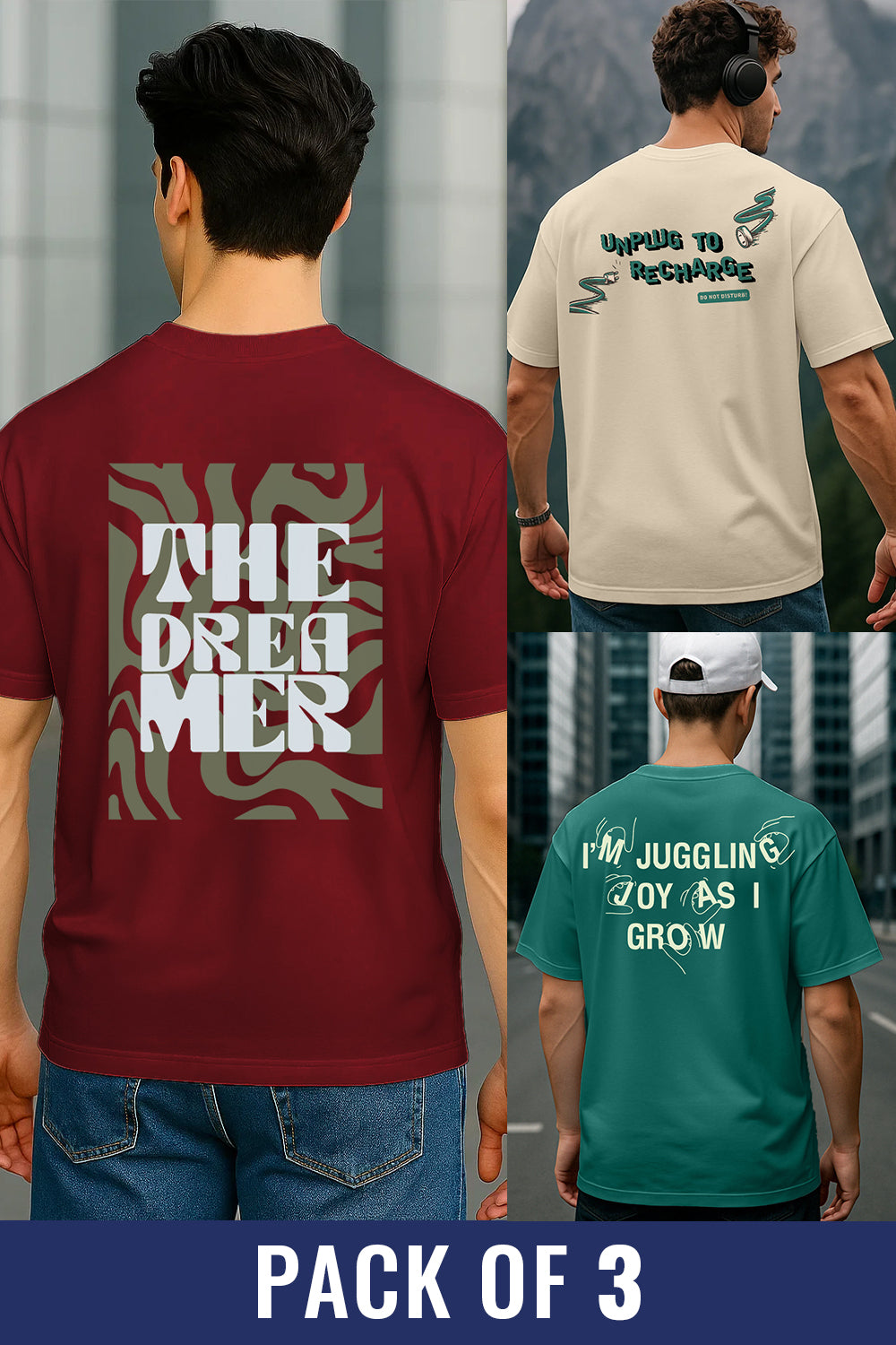Oversized Tees - 3-Pack
