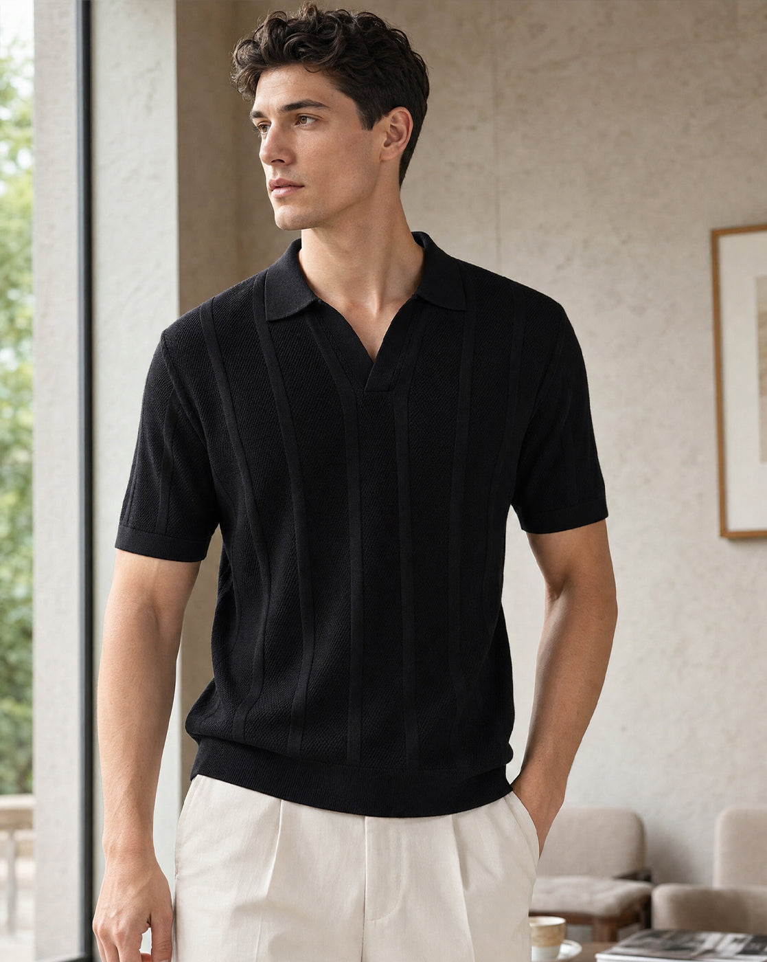 Urban Textured Polo T-Shirt
