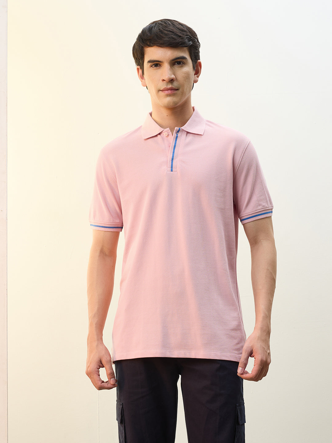 Contrast Tipped Polo T-Shirt