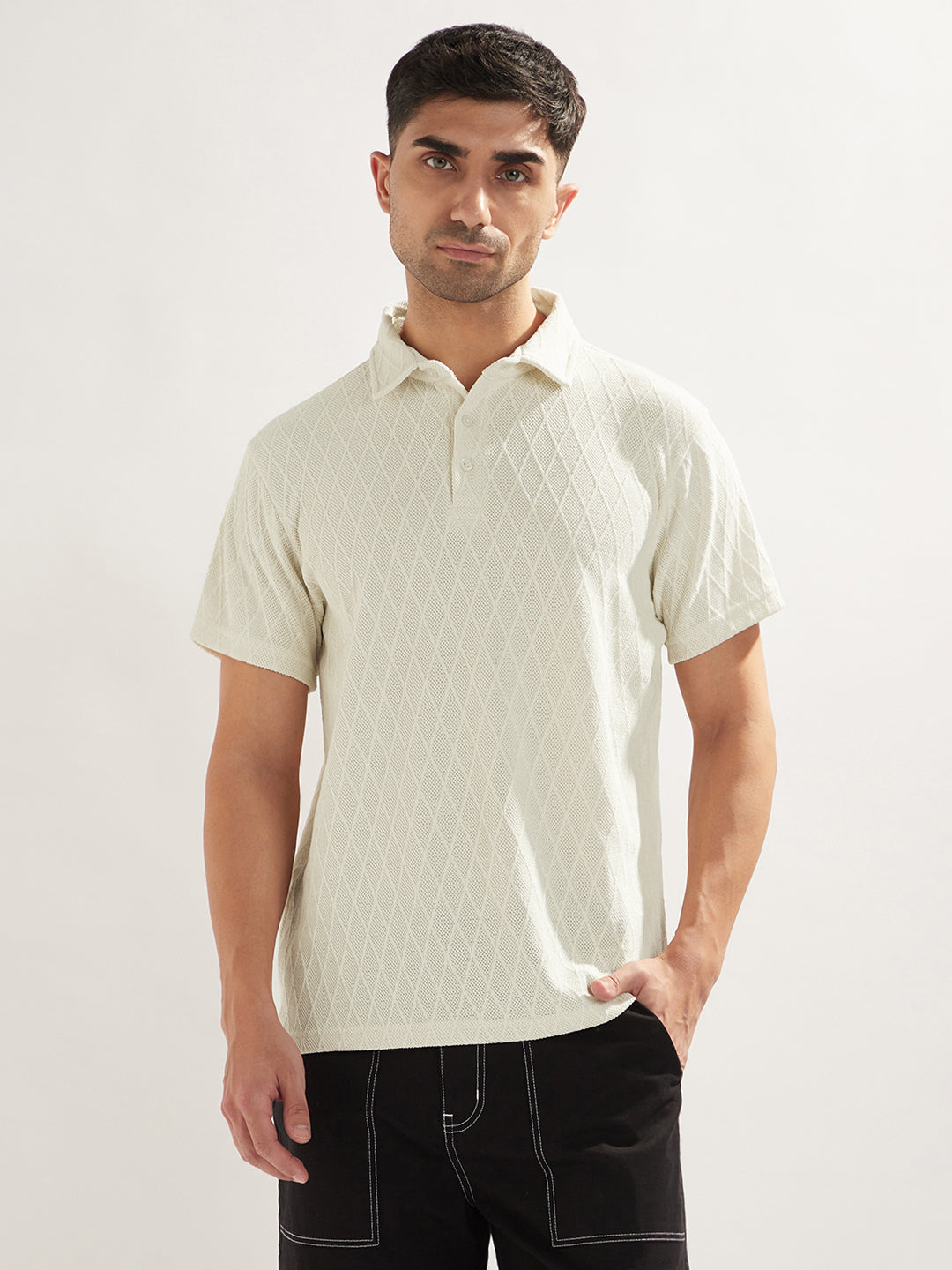 Matrix Poly Textured Polo T-Shirt