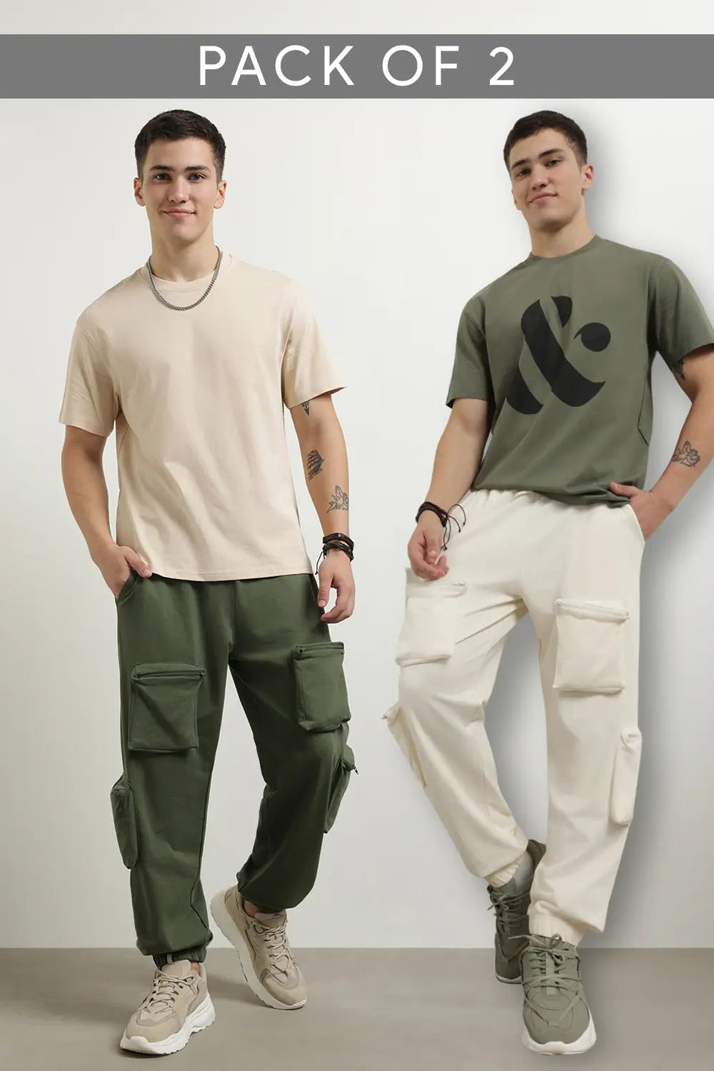 2-Pack Oversized Cargo Pocket Joggers