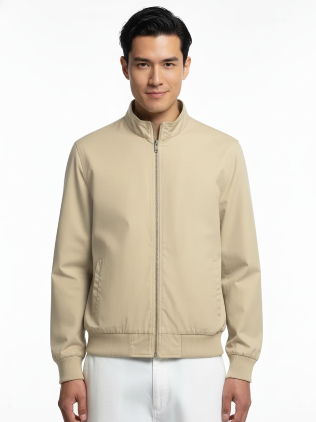 Mock Neck Bomber Jacket