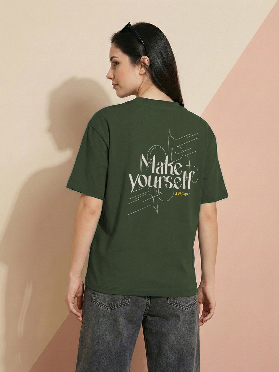 Make Yourself Oversized Fit Women Tee