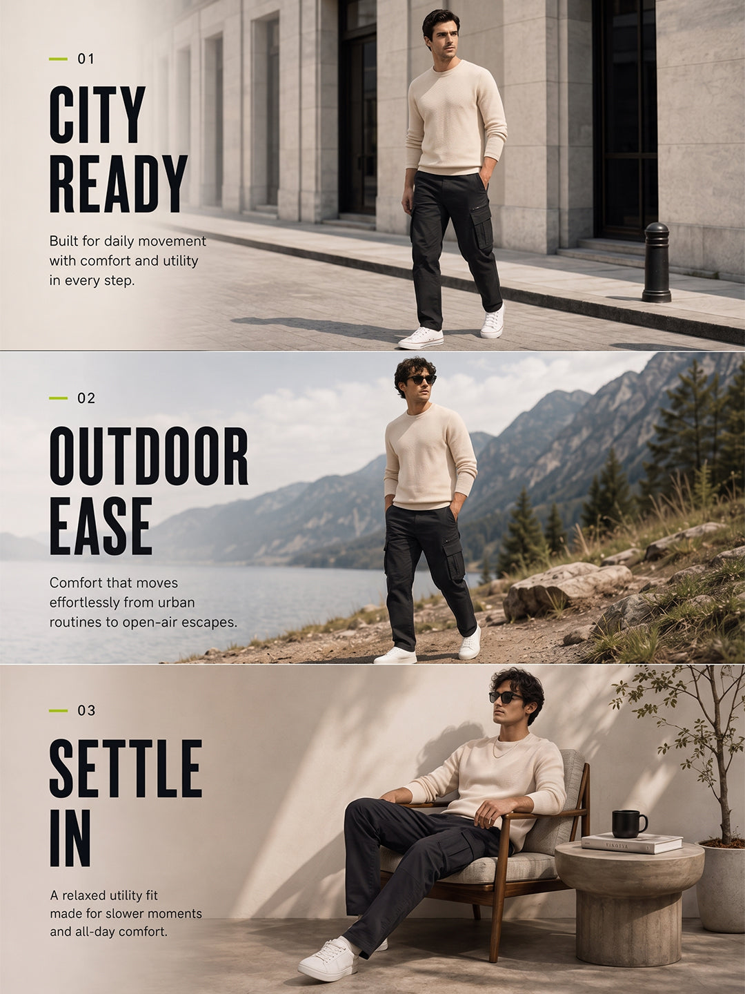 Zipper Utility Cargo Pants