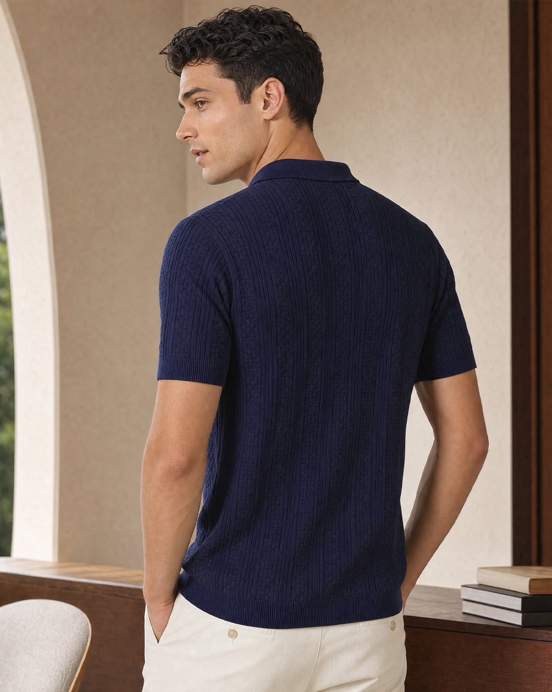 Oxford Textured Polo T-Shirt