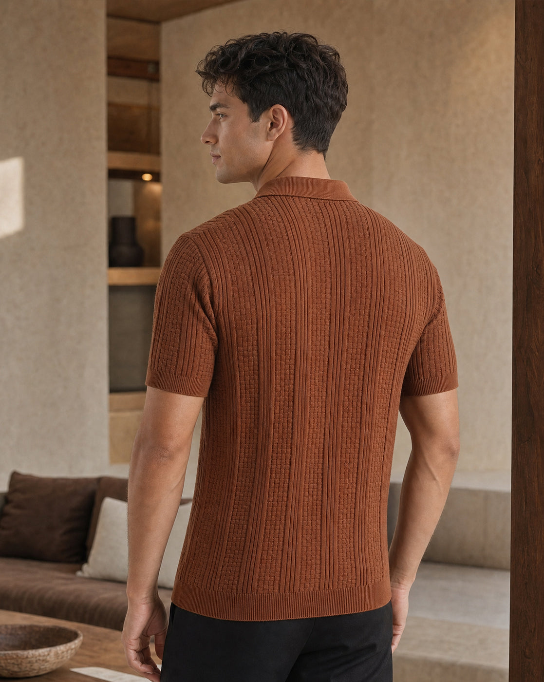 Oxford Textured Polo T-Shirt