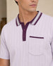 Contrast Collar Textured Polo T-Shirt