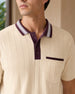 Contrast Collar Textured Polo T-Shirt