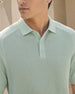Structured Raglan Knit Polo T-Shirt