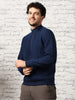 Midnight Blue Chevron  Quilted Zip-Up Sweatshirt
