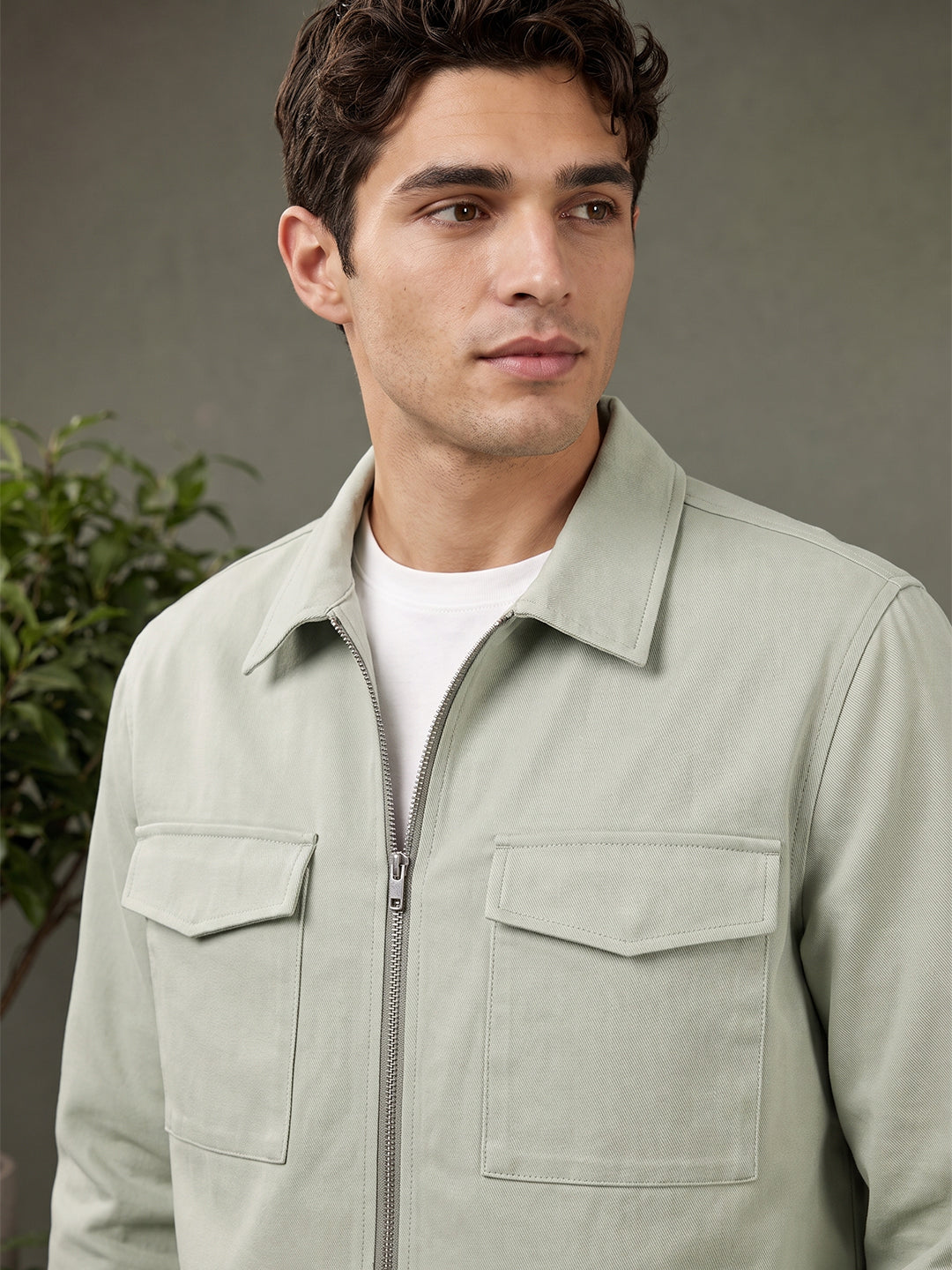 Cotton Twill Utility Jacket