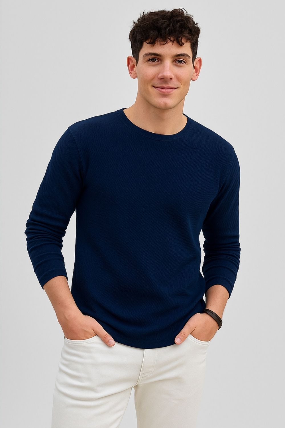 Popcorn Texture Full Sleeve T-Shirt