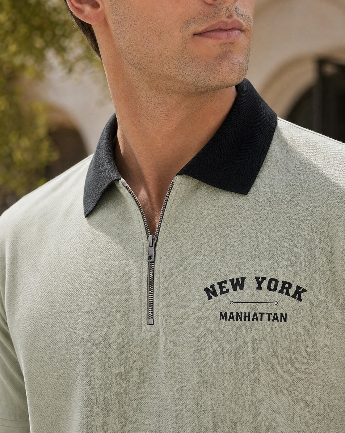 Zip Terry Polo T-Shirt