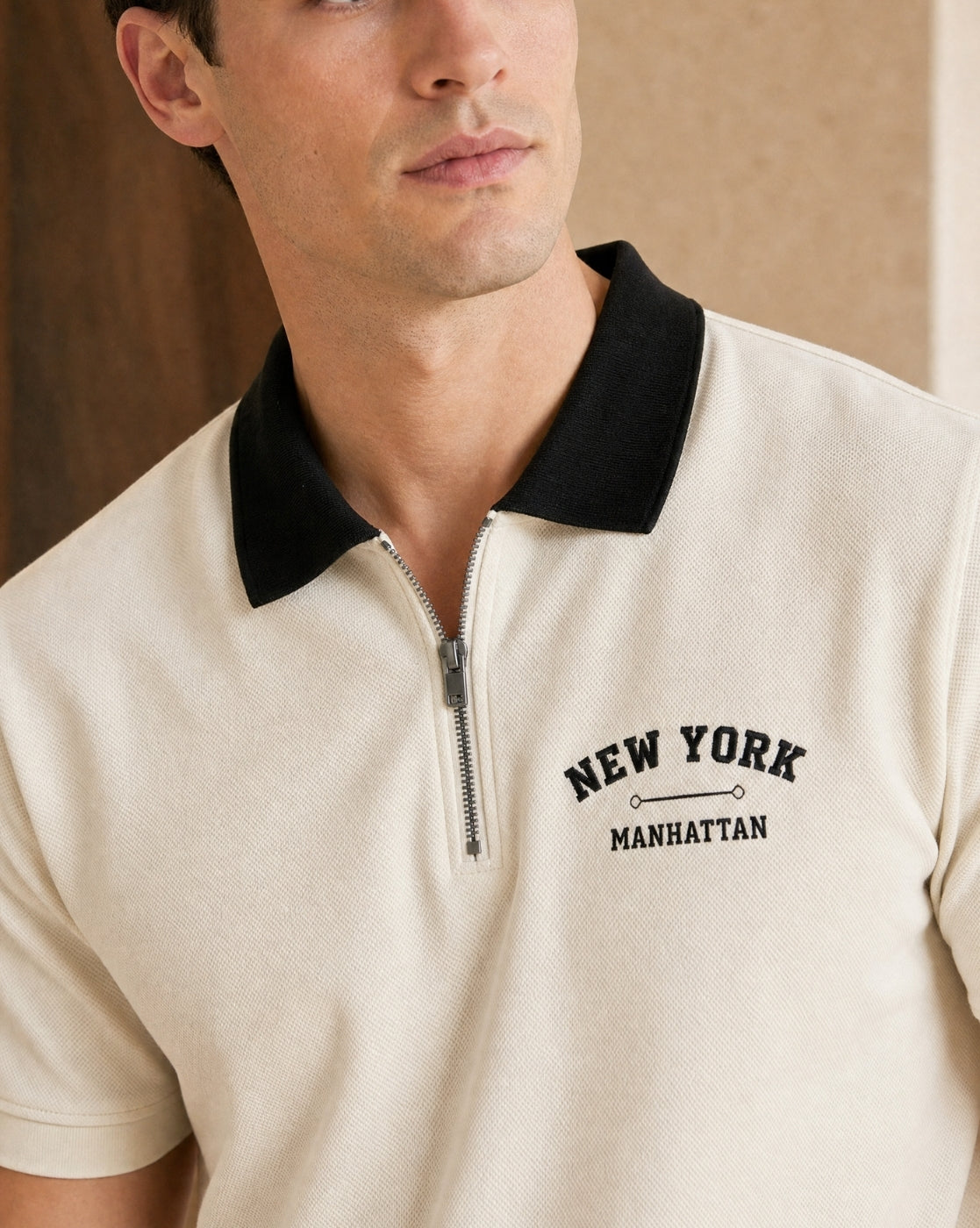 Zip Terry Polo T-Shirt