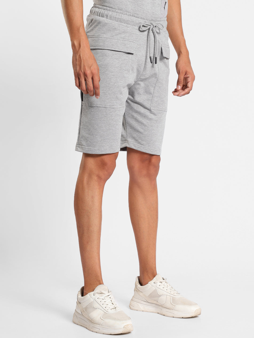 Grey Melange Hermes Utility Shorts