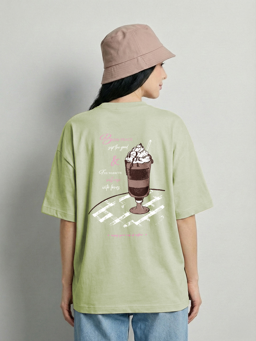 Brew Peace Oversized Fit Women Tee