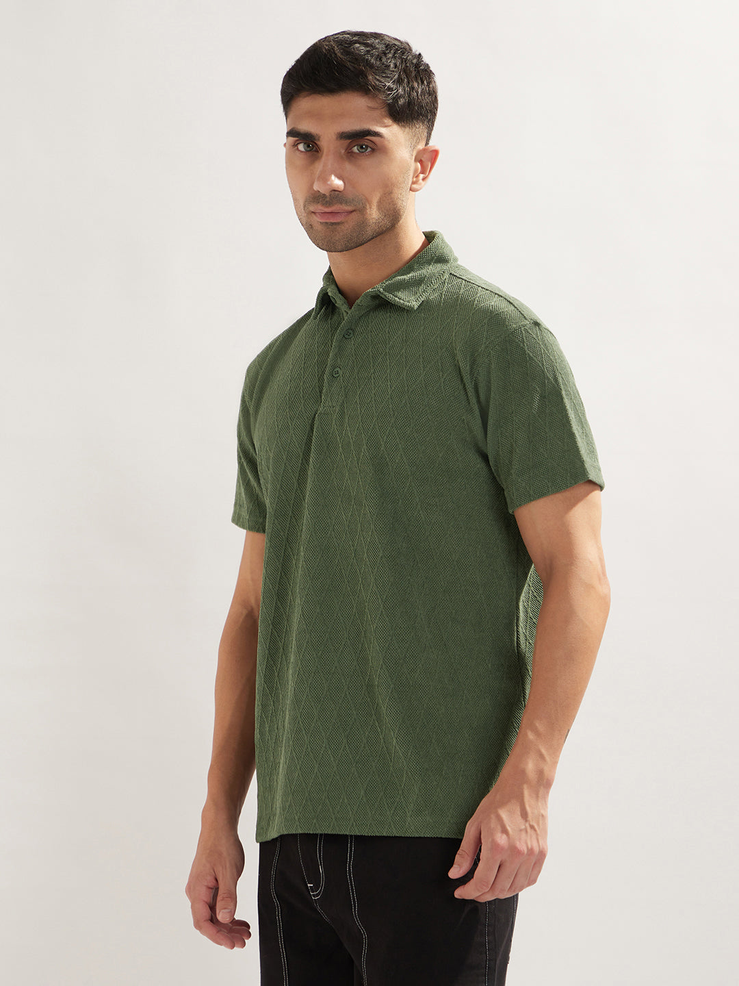 Matrix Poly Textured Polo T-Shirt