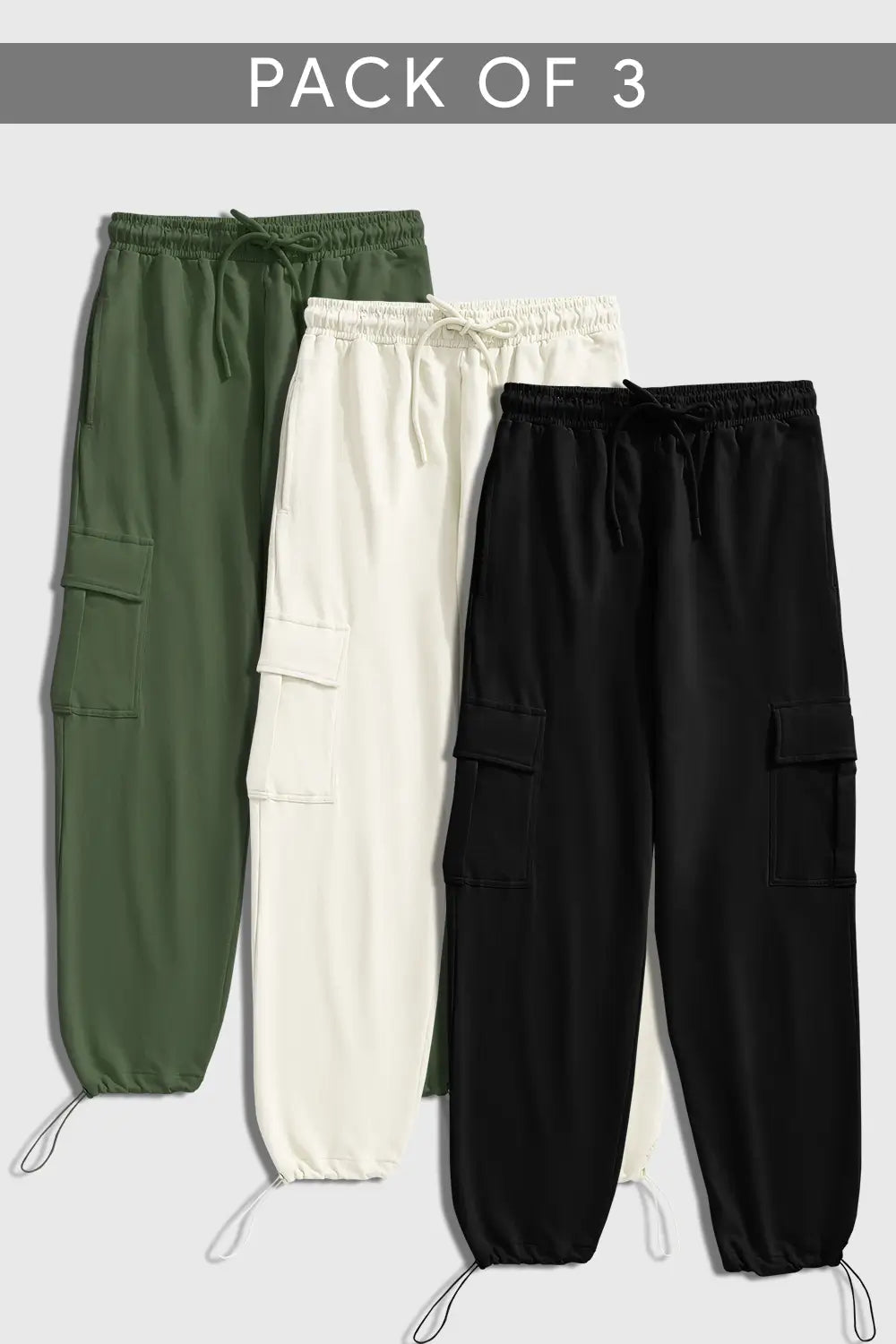 3-Pack Oversized Cargo Joggers