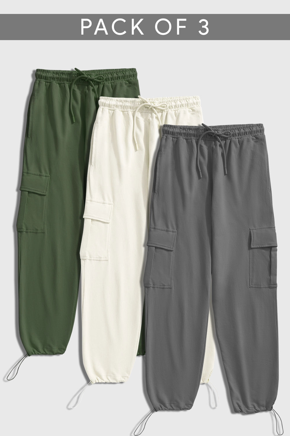 3-Pack Oversized Cargo Joggers