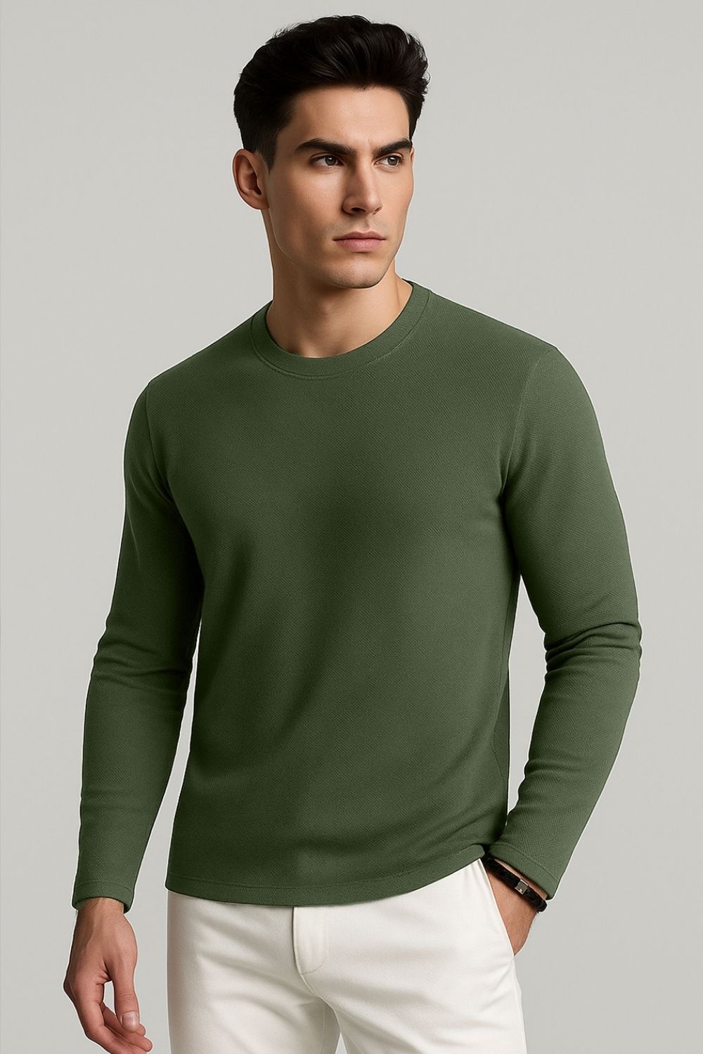 Popcorn Texture Full Sleeve T-Shirt