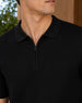Cascade Zip Textured Polo T-Shirt