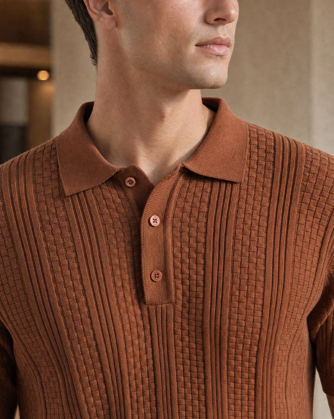 Oxford Textured Polo T-Shirt