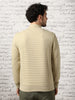 Avocado Striped Quilted Zip-Up Sweatshirt
