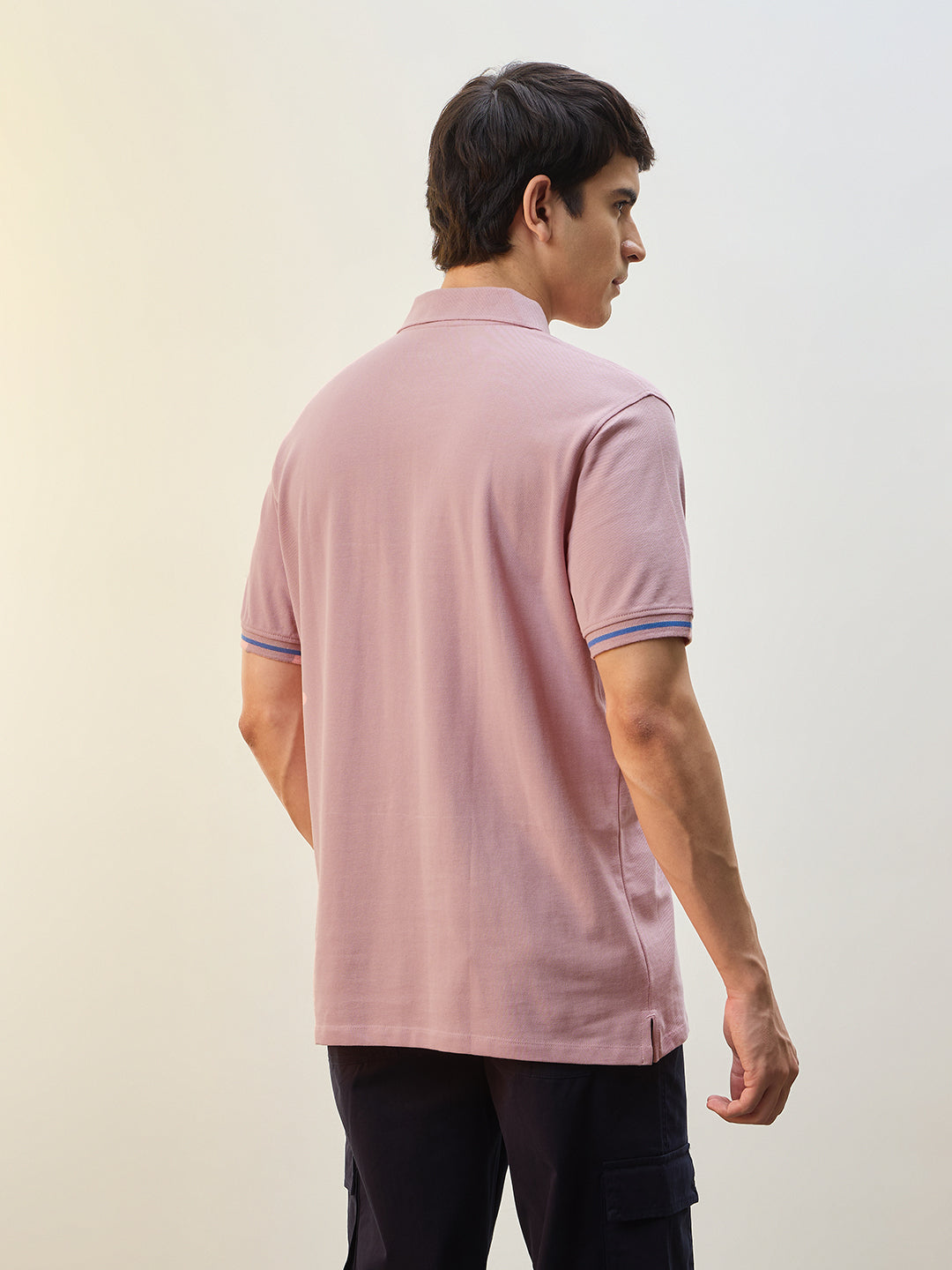 Contrast Tipped Polo T-Shirt