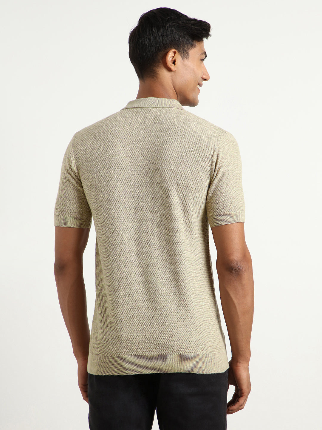 Cascade Zip Textured Polo T-Shirt