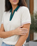 Women’s Contrast Johnny Collar Polo T-Shirt
