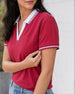 Women’s Contrast Johnny Collar Polo T-Shirt