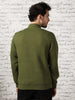 Avocado Zigzag  Quilted Zip-Up Sweatshirt