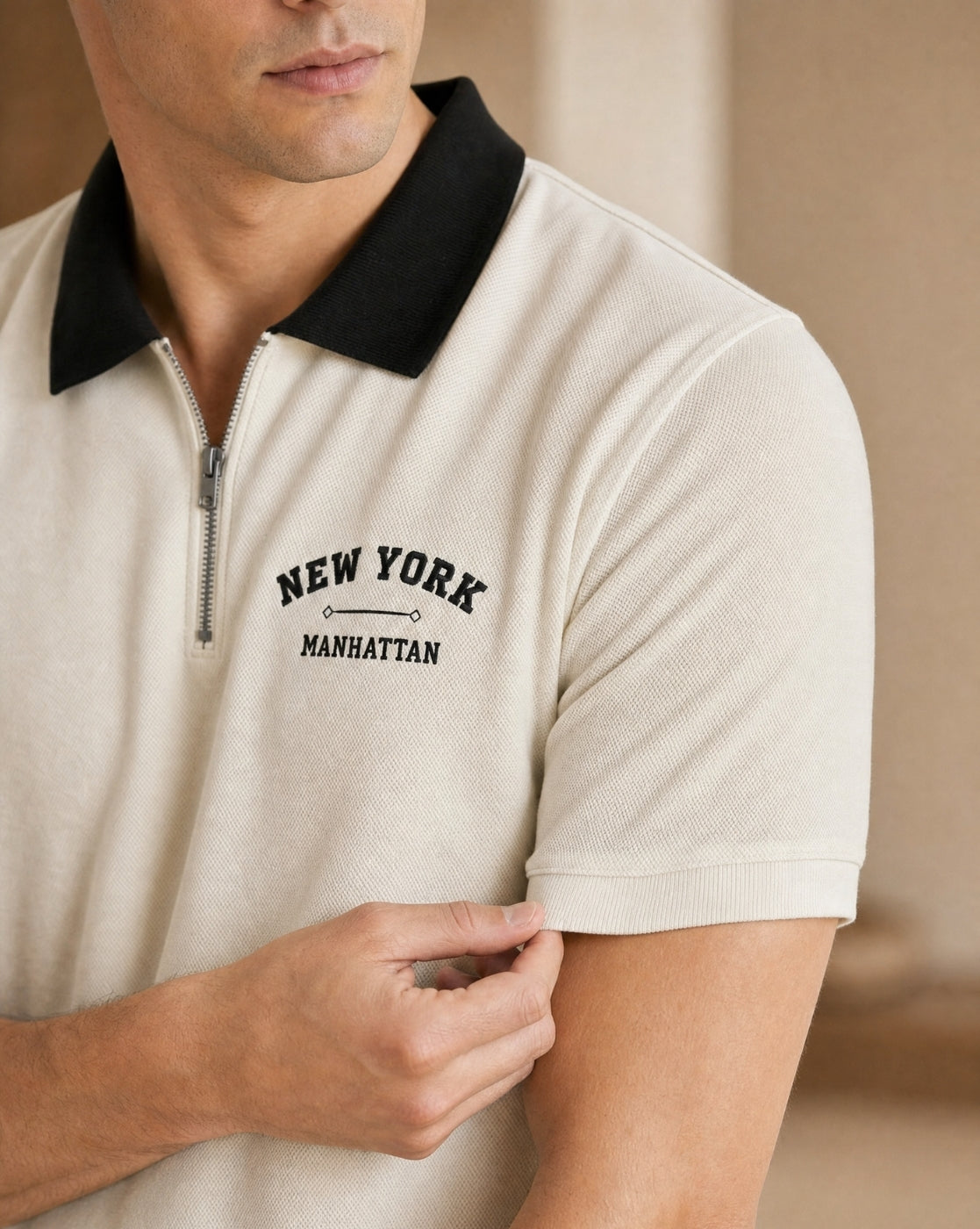 Zip Terry Polo T-Shirt