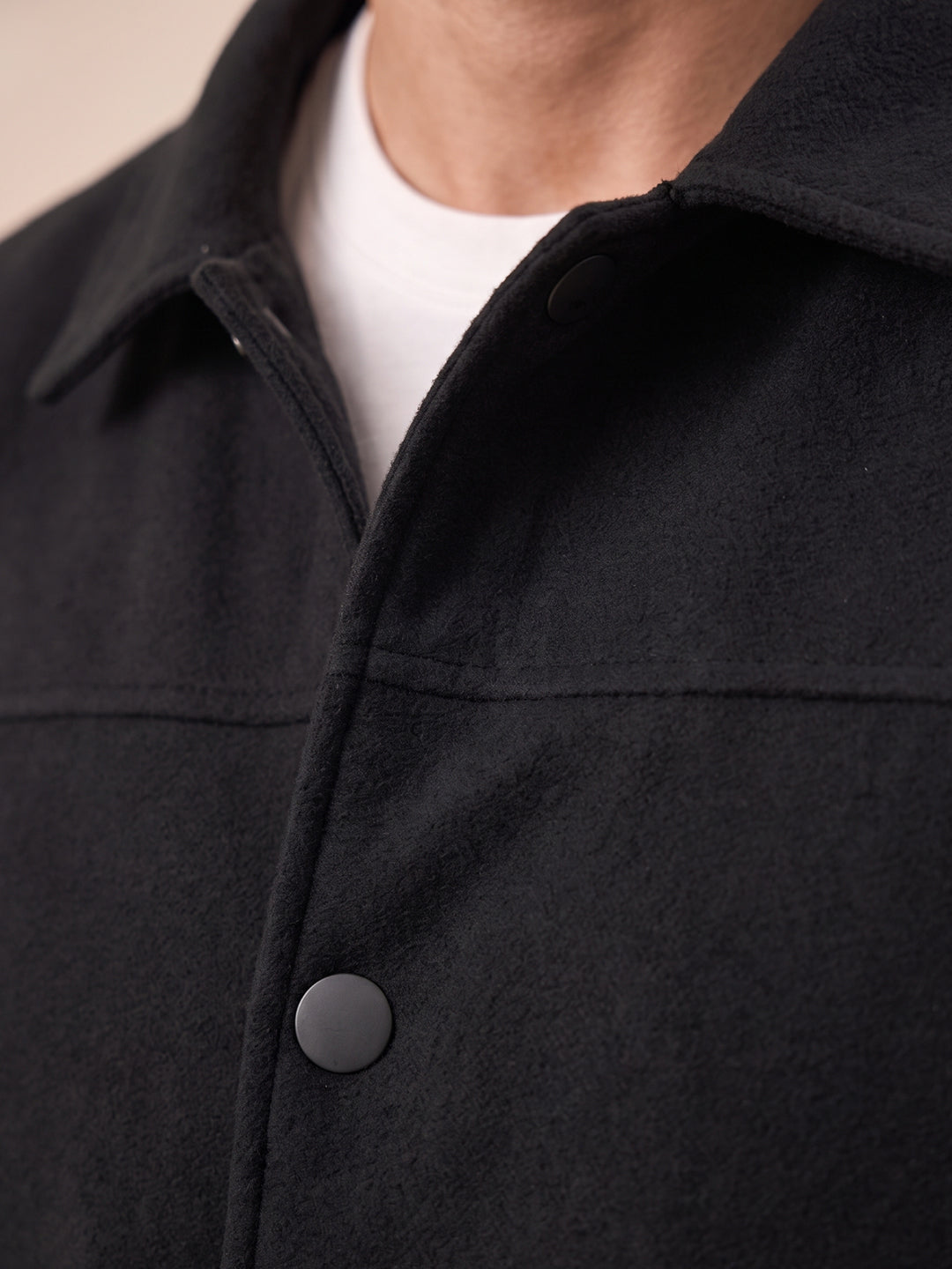Men’s Regular Fit Knitted Suede Shacket