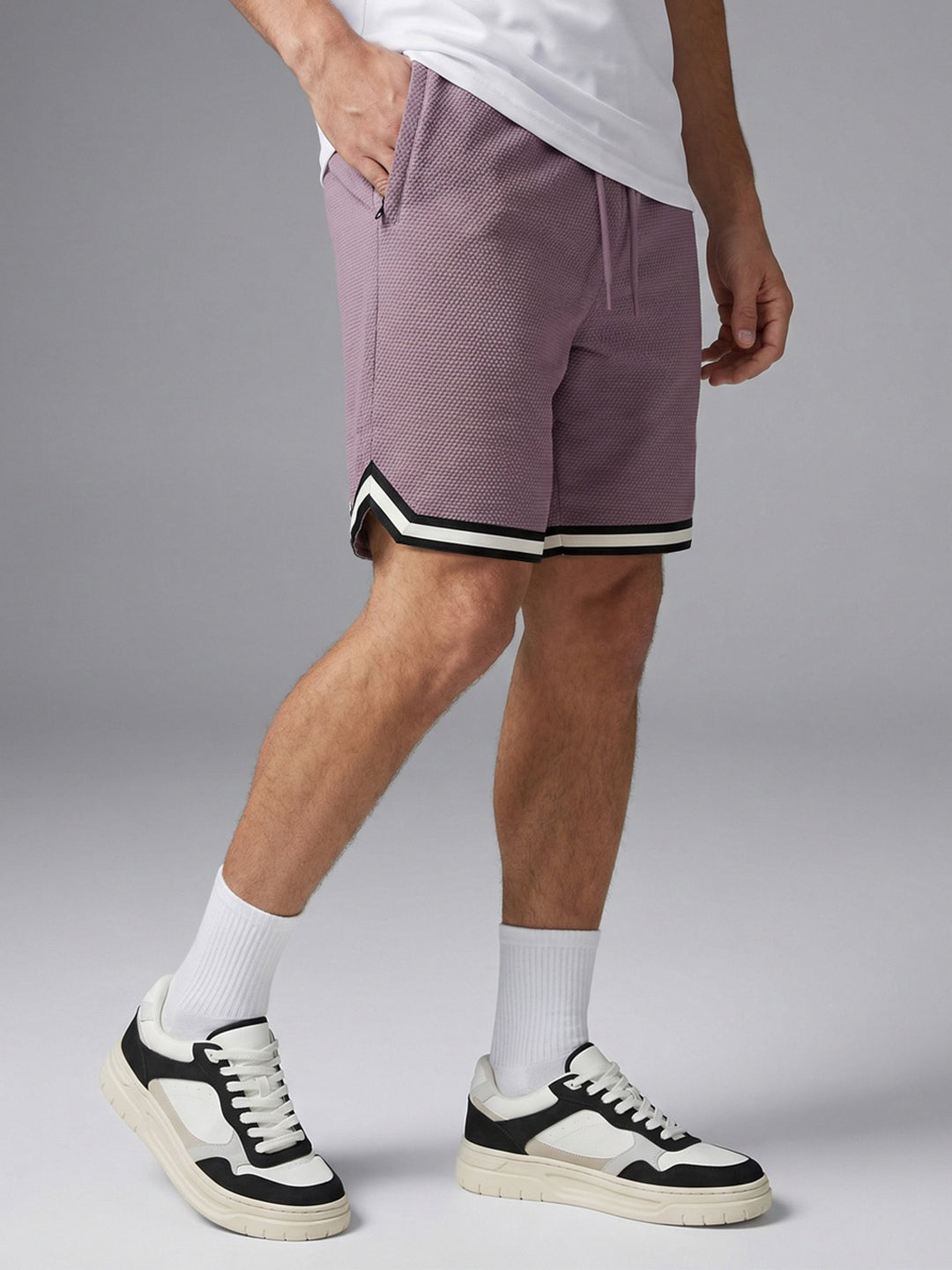 Popcorn Textured Relaxed Shorts