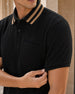 Striped Collar Polo T-Shirt
