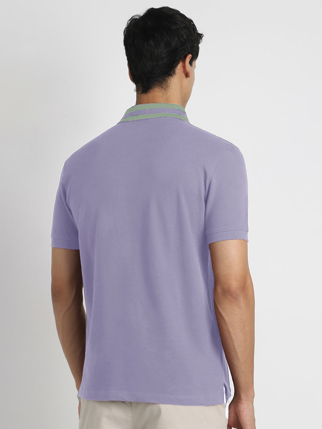 Striped Collar Polo T-Shirt