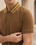 Striped Collar Polo T-Shirt