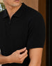 Cascade Zip Textured Polo T-Shirt