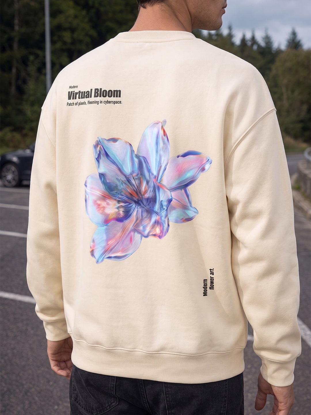 Virtual Bloom Oversized  Sweatshirt