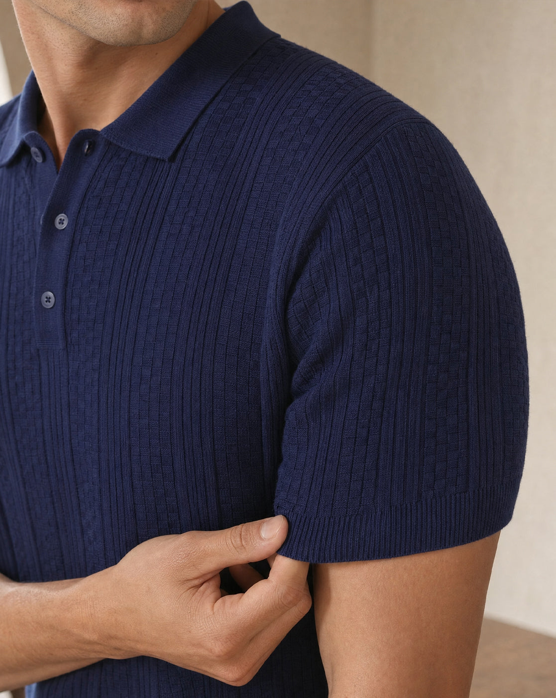 Oxford Textured Polo T-Shirt