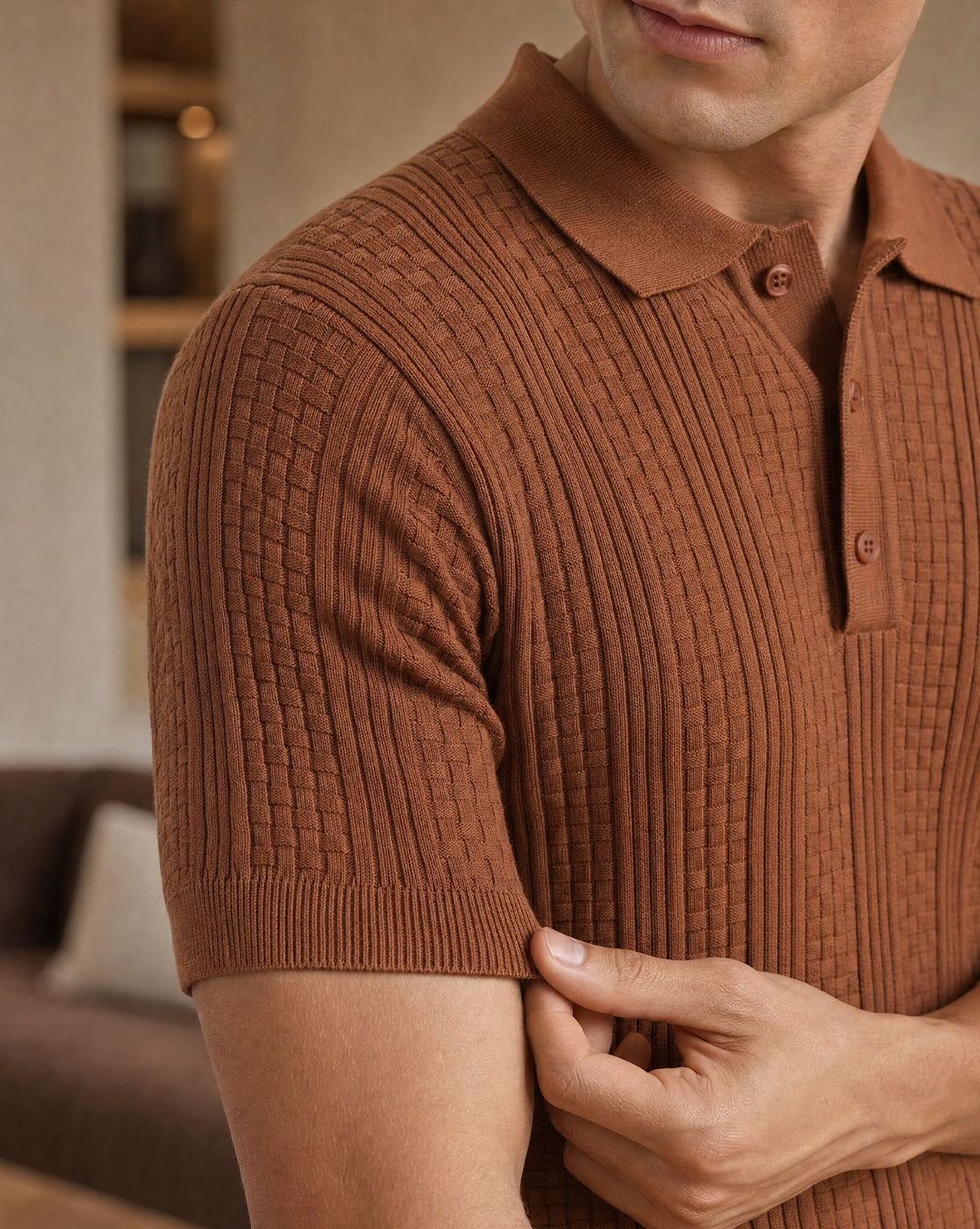 Oxford Textured Polo T-Shirt