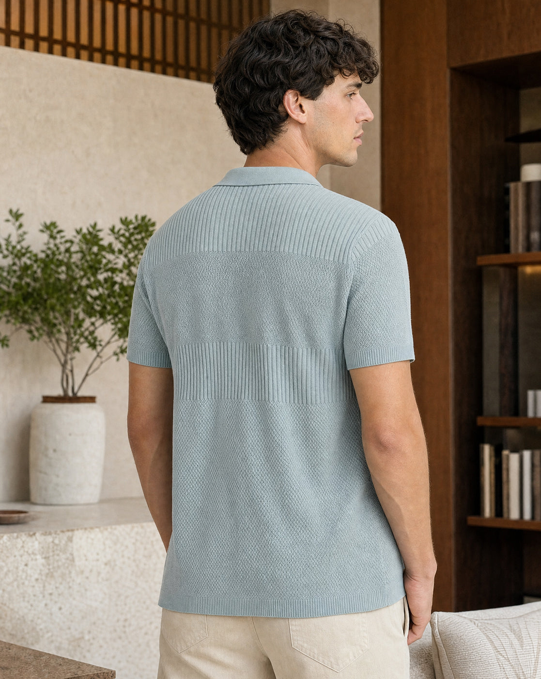 Multi Textured Polo T-Shirt