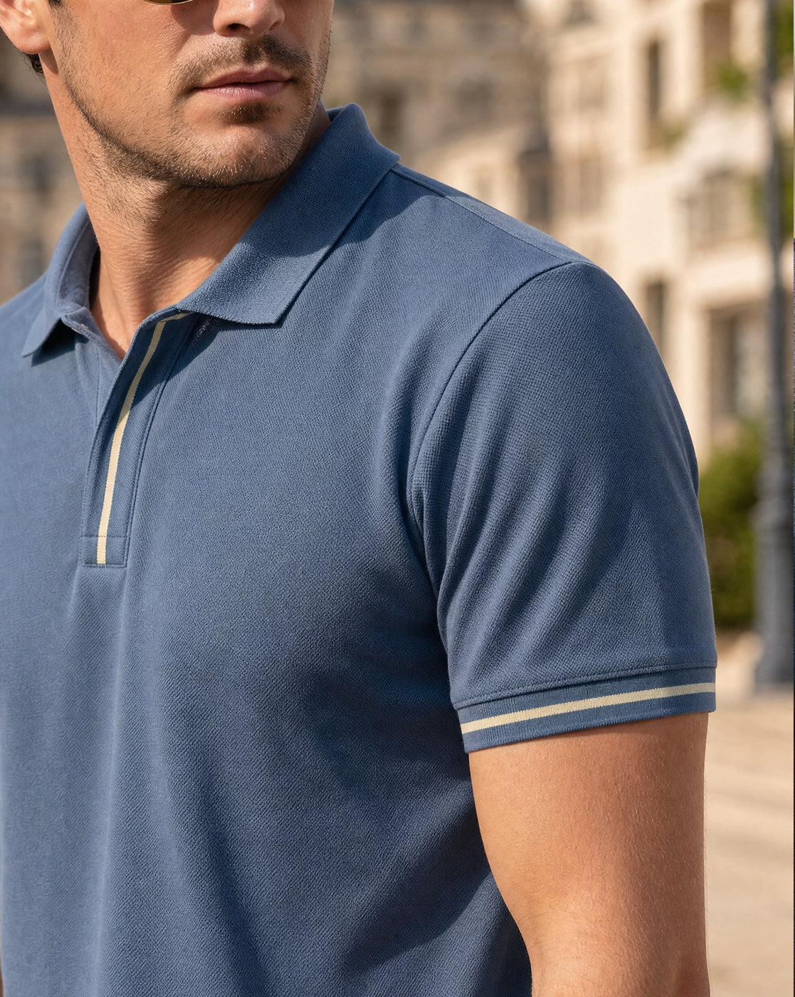 Contrast Tipped Polo T-Shirt
