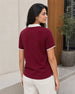 Women’s Contrast Collar Zip-Up Polo T-Shirt