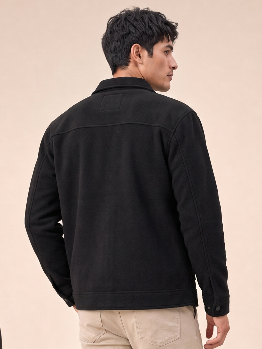 Men’s Regular Fit Knitted Suede Shacket