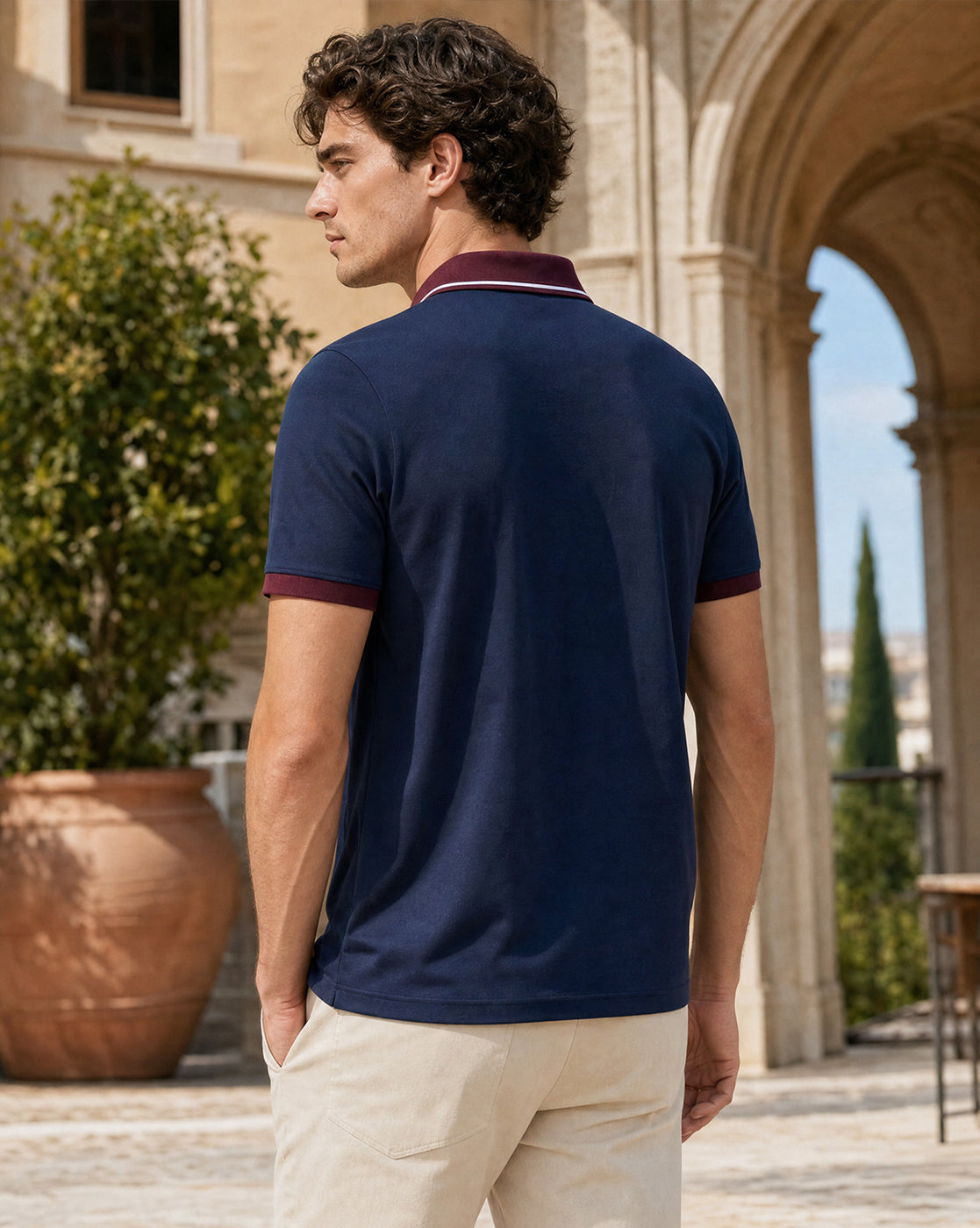 Zipper Collar Polo T-Shirt