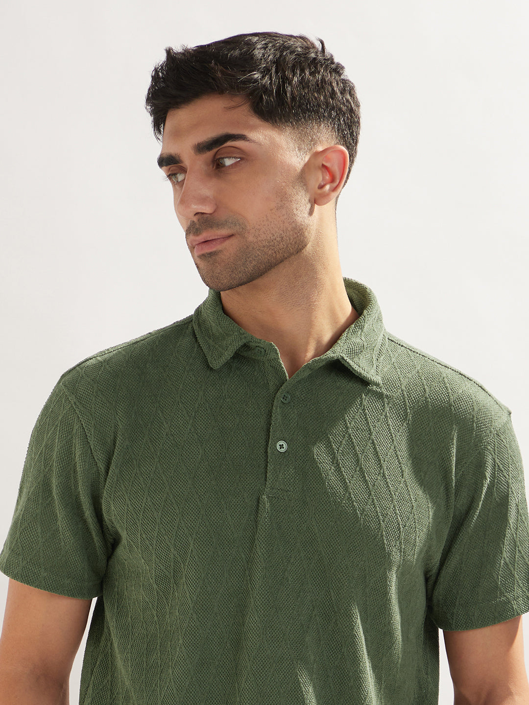 Matrix Poly Textured Polo T-Shirt
